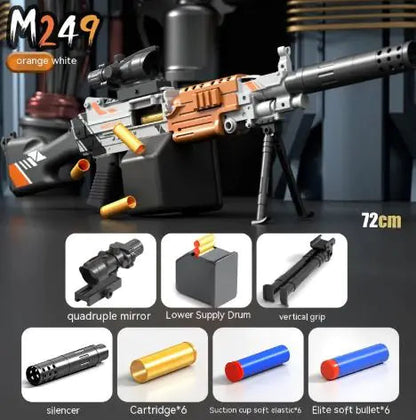 M249 Manual Soft Bullet Gun Toy WEM Support (www.WEM.support)