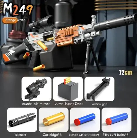 M249 Manual Soft Bullet Gun Toy WEM Support (www.WEM.support)