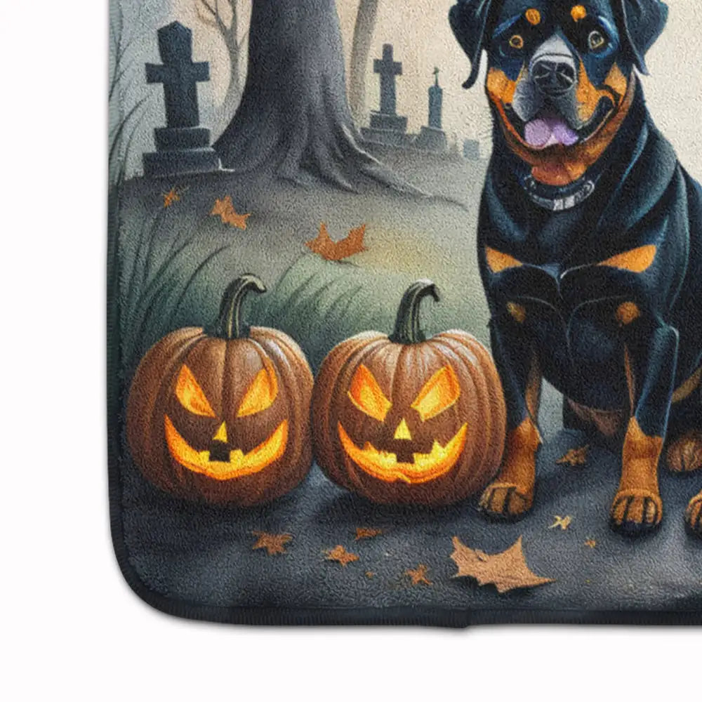 Rottweiler Spooky Halloween Memory Foam Kitchen Mat WEM Support (www.WEM.support)