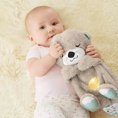Otter de Pelúcia Musical Máquina de Som Soothe 'n Snuggle Portátil com Detalhes Sensoriais, Música, Luzes e Movimento de Respiração Rítmica WEM Support (www.WEM.support)