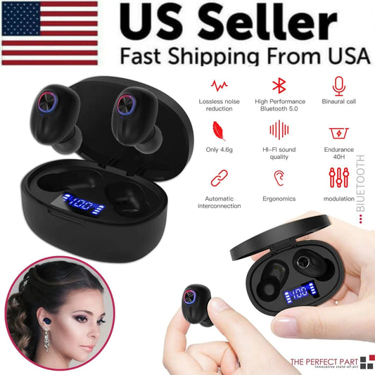 TWS Bluetooth Earbuds Waterproof Bluetooth 5.1 Headset Noise Cancelling Wireless WEM Support (www.WEM.support)