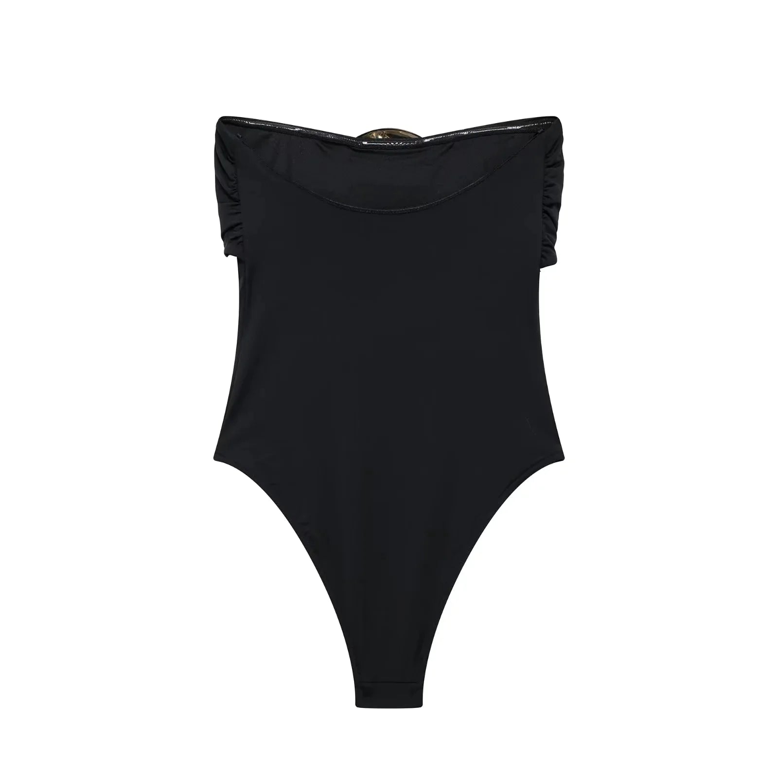 Swimsuit with Gold Metal Accent WEM Support (www.WEM.support)