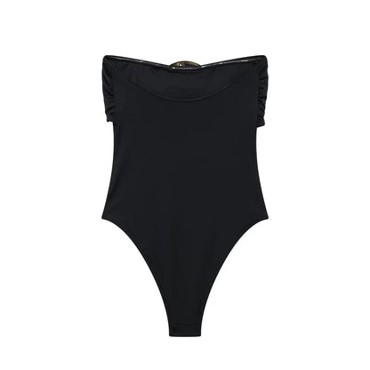 Swimsuit with Gold Metal Accent WEM Support (www.WEM.support)