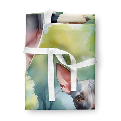 American Hairless Terrier Spring Garden Apron WEM Support (www.WEM.support)