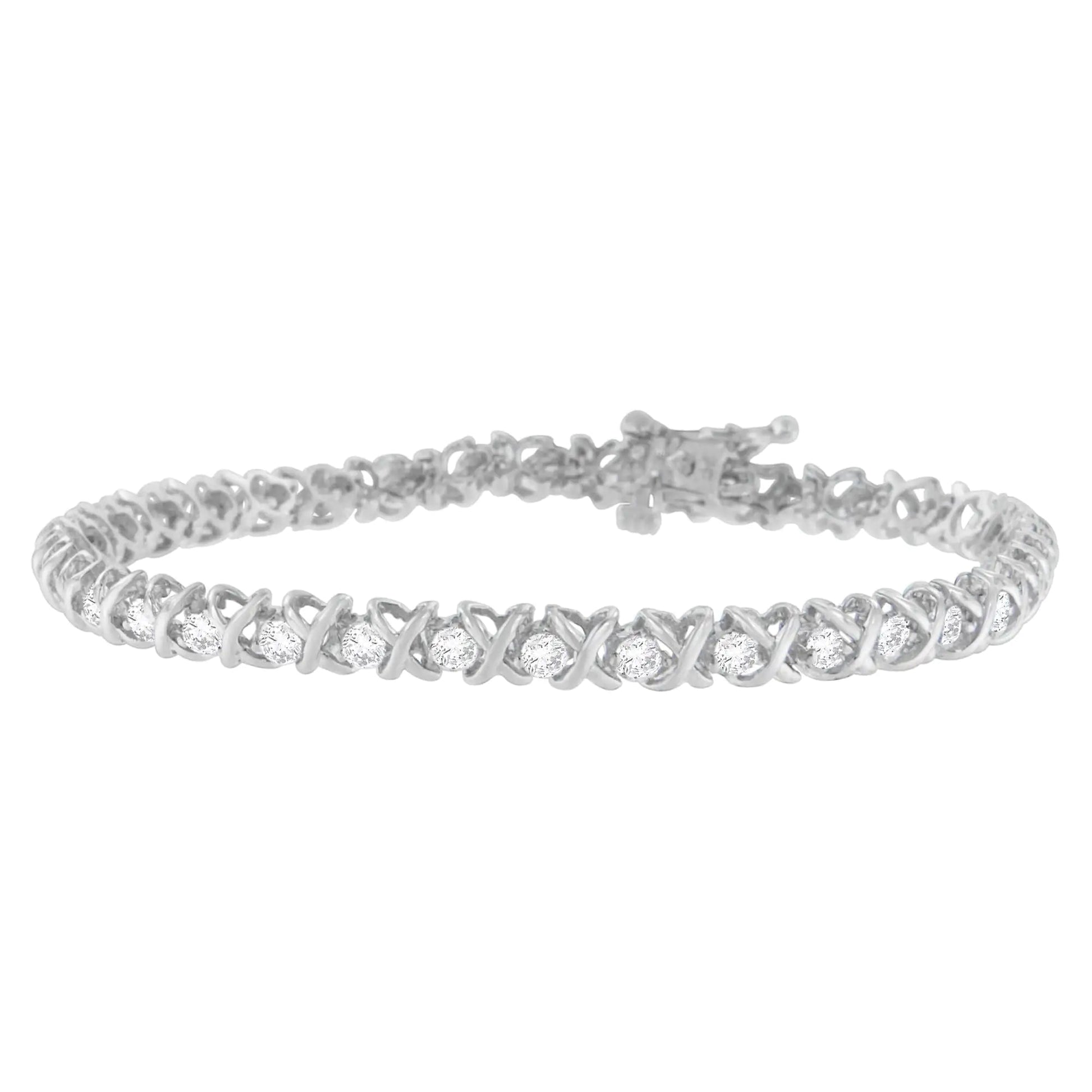 18K White Gold Round Cut Diamond Wrapped in Love Bracelet (2.00 cttw, H-I Color, I1-I2 Clarity) WEM Support (www.WEM.support)