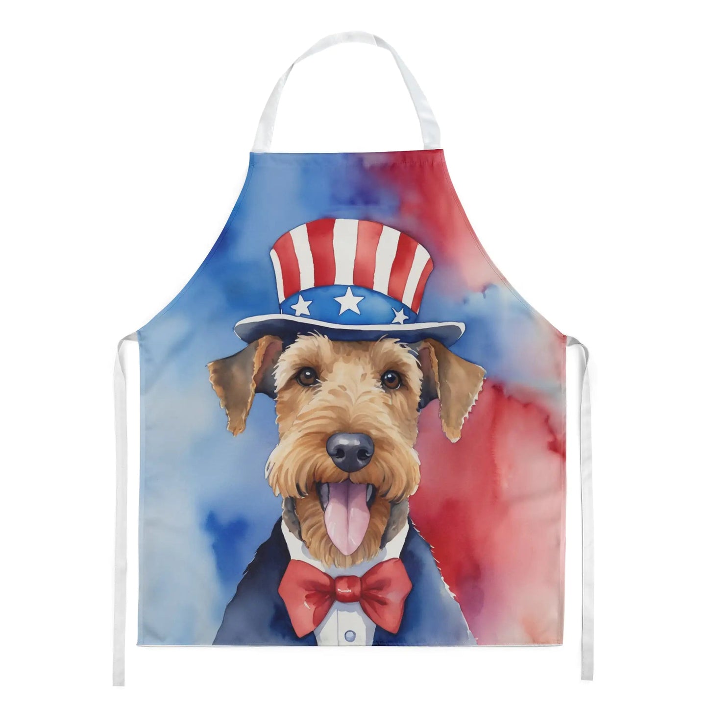 Airedale Terrier Patriotic American Apron WEM Support (www.WEM.support)