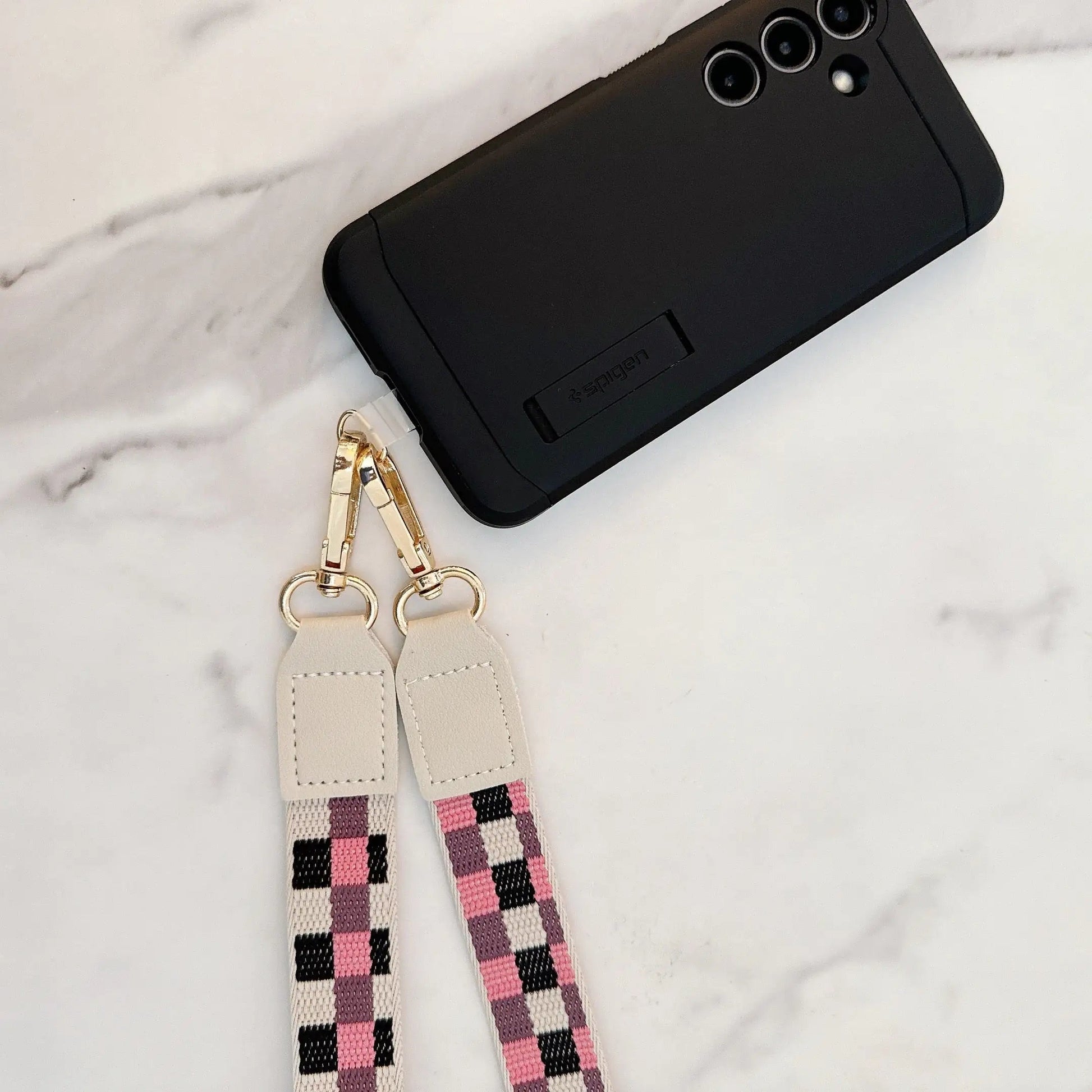 Checkered Crossbody Phone Lanyard WEM Support (www.WEM.support)