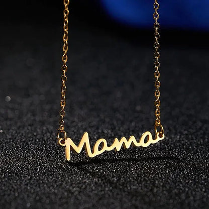 Mama Letter Pendant Necklace WEM Support (www.WEM.support)