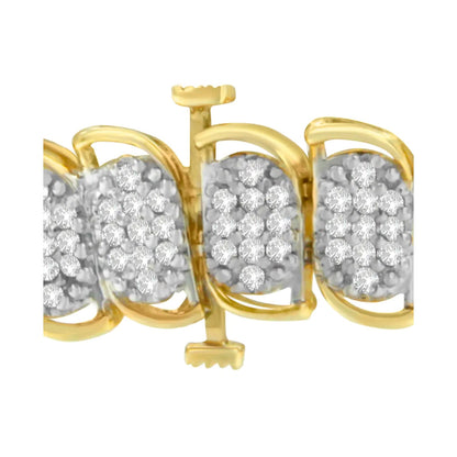 10K Yellow Gold Round Cut Diamond Ring Bracelet (3.00 cttw, J-K Color, I2-I3 Clarity) WEM Support (www.WEM.support)