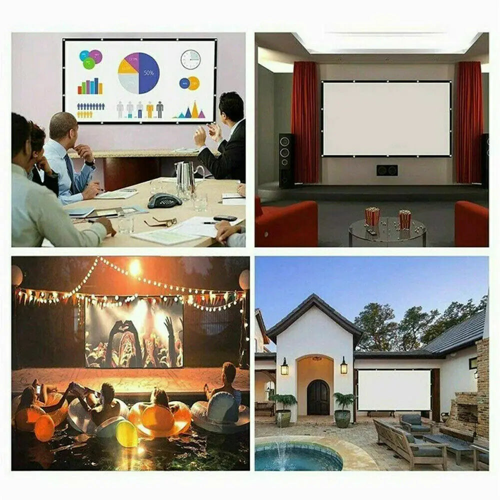 Portable Foldable Projector Screen 16:9 HD Outdoor Home Cinema Theater 3D Movie WEM Support (www.WEM.support)