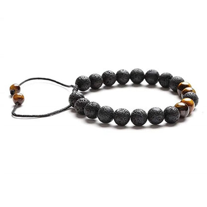 Adjustable Lava Rock Stone Bracelet WEM Support (www.WEM.support)
