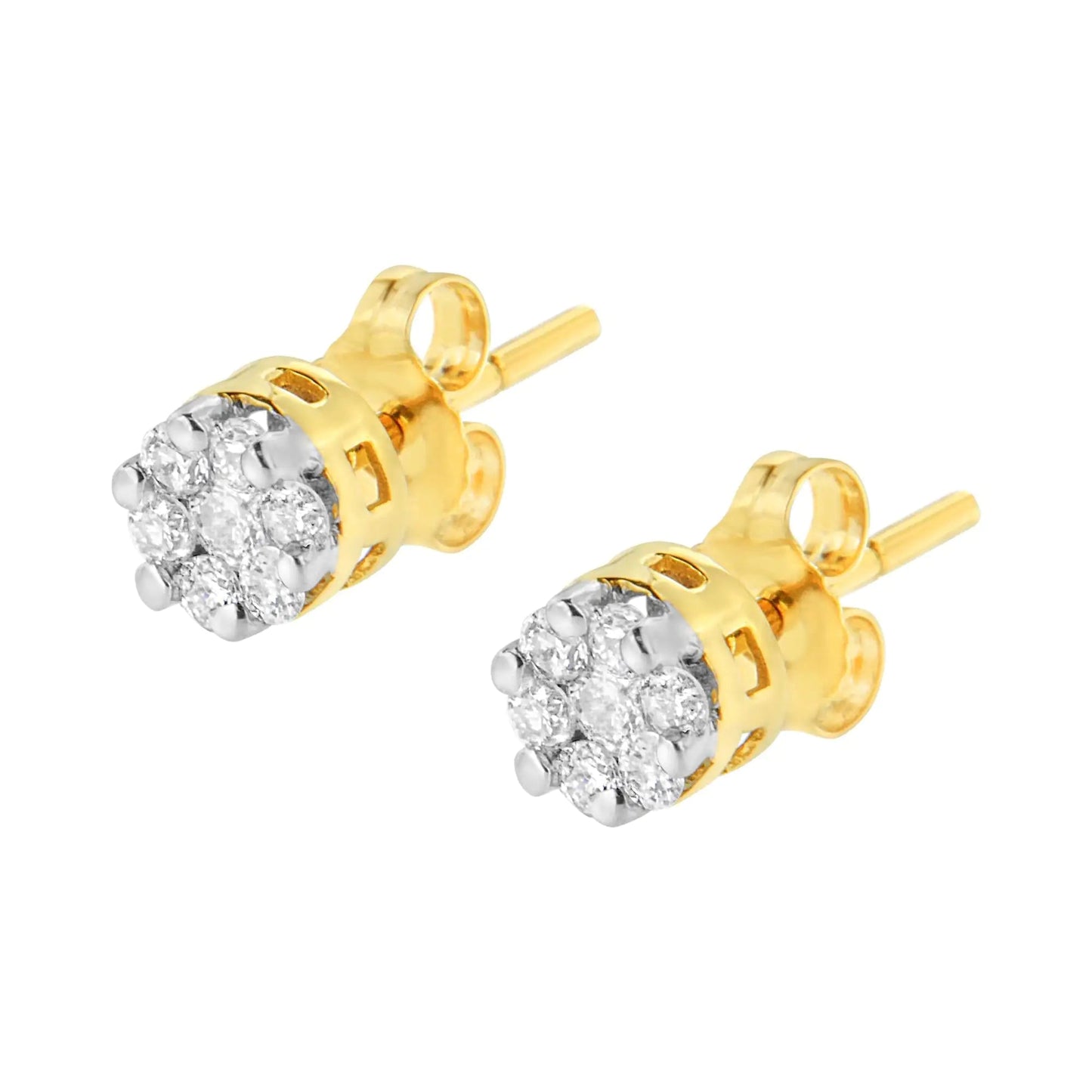 14K Yellow Gold 1/2 cttw Round Cut Diamond Earrings (H-I, SI2-I1) WEM Support (www.WEM.support)