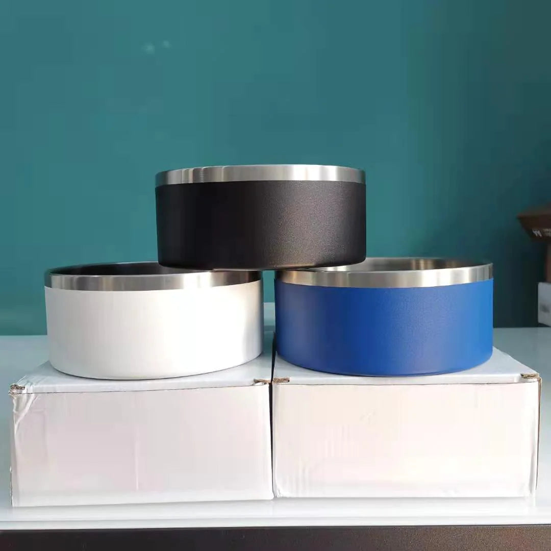 Stainless Steel Dog Bowl Upright Dog Bowl WEM Support (www.WEM.support)