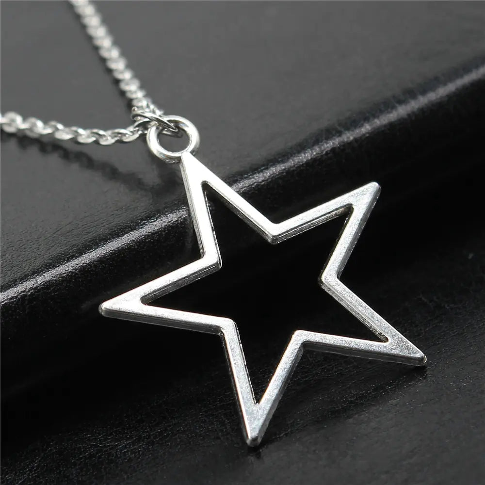 Simple Vintage Hollow Star Pendant Necklace WEM Support (www.WEM.support)