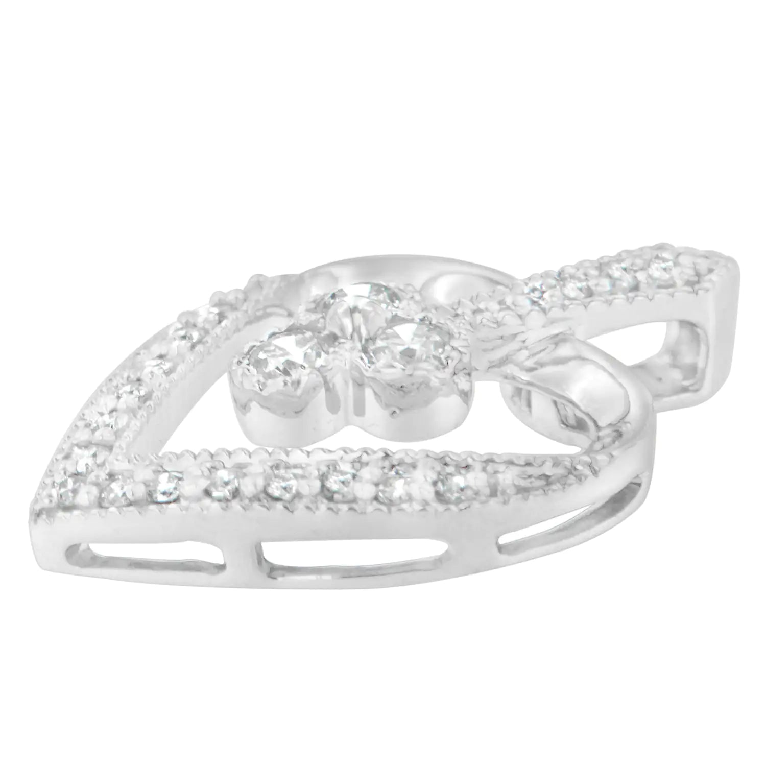 14K White Gold Princess Cut Diamond Forever Love Heart Pendant Necklace (0.30 cttw, H-I Color, SI2-I1 Clarity) WEM Support (www.WEM.support)