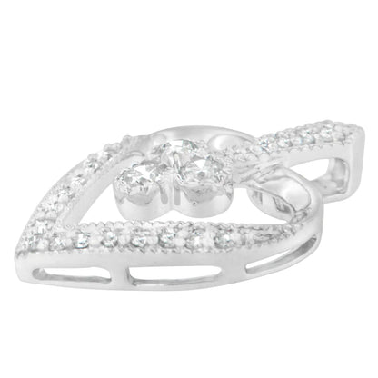 14K White Gold Princess Cut Diamond Forever Love Heart Pendant Necklace (0.30 cttw, H-I Color, SI2-I1 Clarity) WEM Support (www.WEM.support)