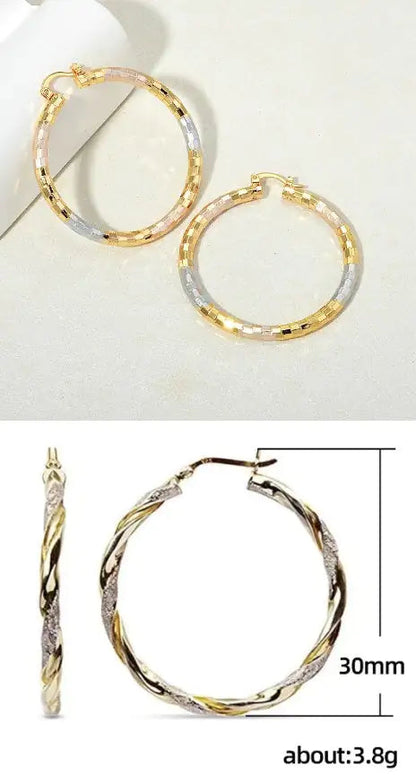 Simple Gold Women's Metal Alloy Earrings WEM Support (www.WEM.support)