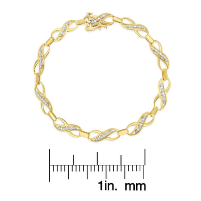 10K Yellow Gold Round-Cut Infinite Love Diamond Bracelet (0.25 cttw, I-J Color, I2-I3 Clarity) WEM Support (www.WEM.support)