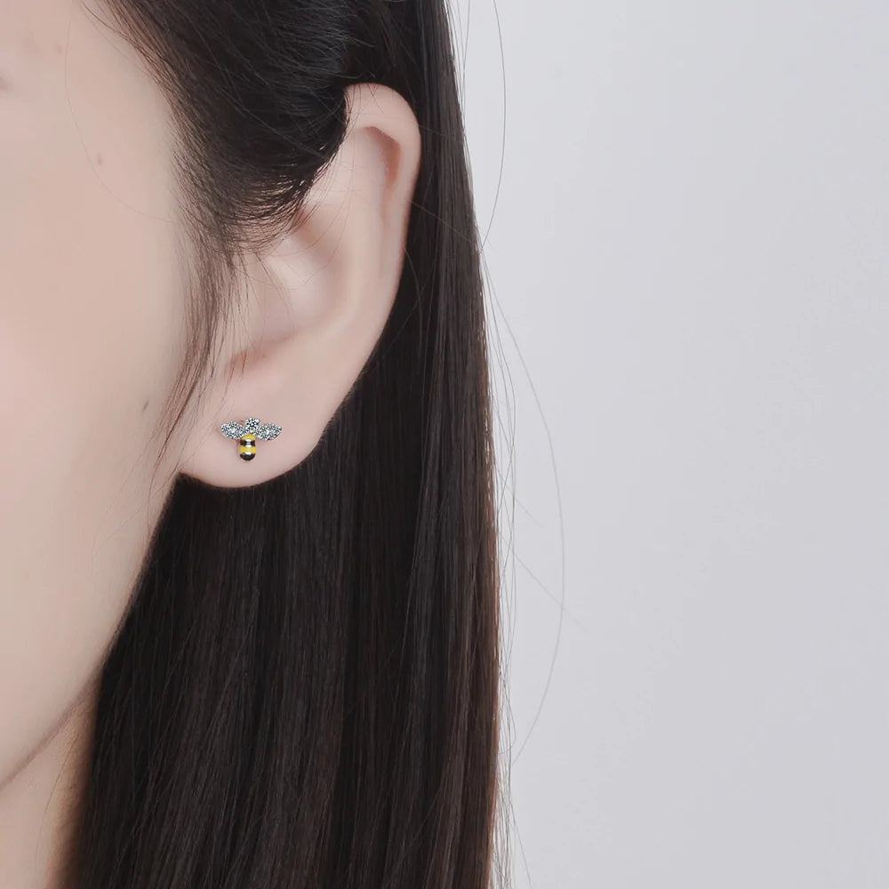 Single Flower And Single Bee Earring WEM Support (www.WEM.support)