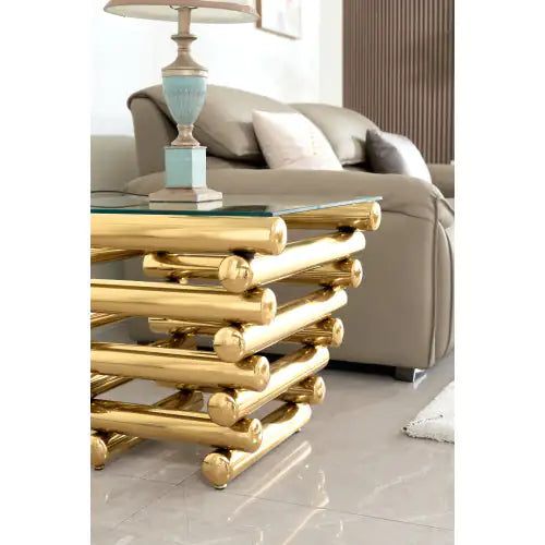 Square Modern Stainless Steel End Table WEM Support (www.WEM.support)