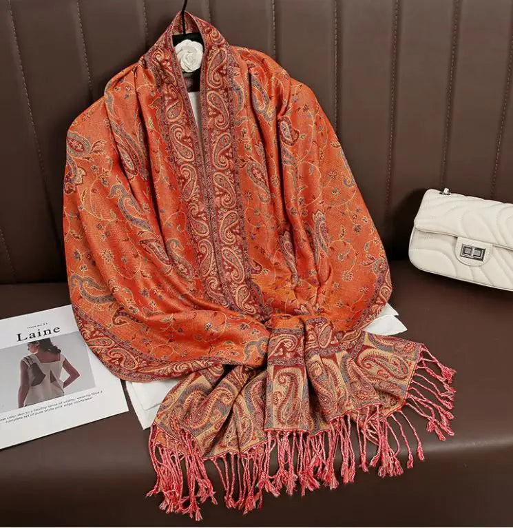 Cashmere Shawl Women's Printed Warm Scarf WEM Support (www.WEM.support)