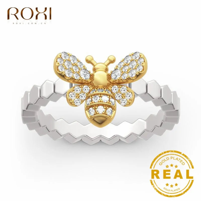 Honeycomb Ring - Accented Bee WEM Support (www.WEM.support)
