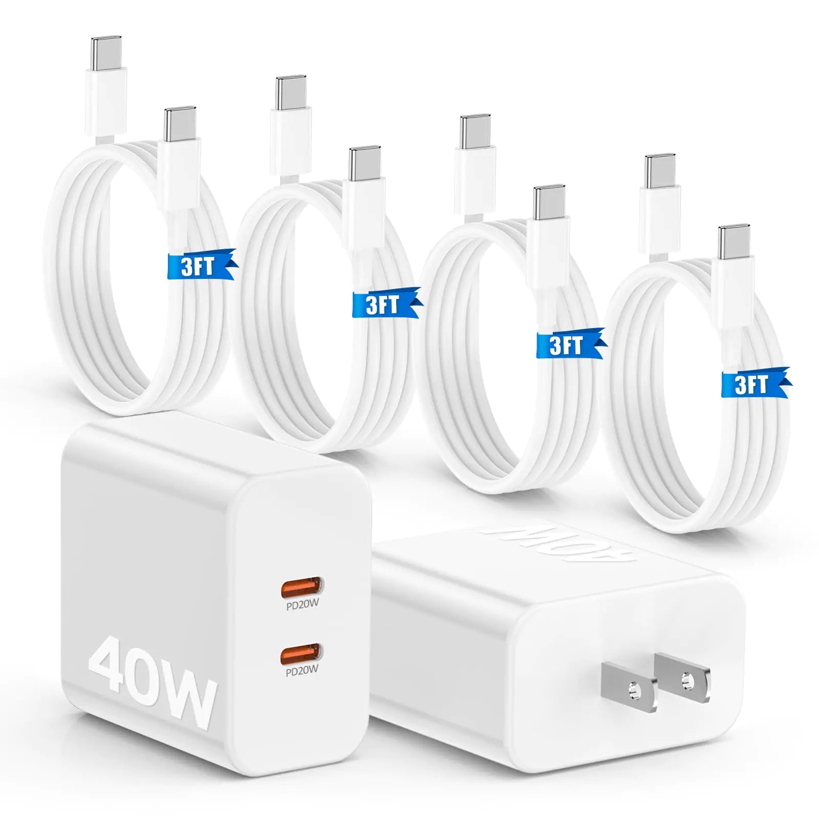 40W Fast Charger for iPhone 16 15 Pro Max Charger Fast Charging,2Pack Dual Port USB C Charging Block with 4Pack 6FT USB C to USB-C Charger Cord for iPhone 16 15 Plus/16 15 Pro Max/iPad Pro/Samsung S24 HejK.com