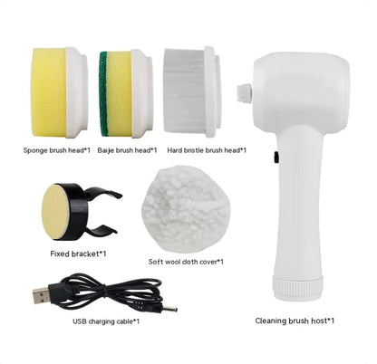 Electric Cleaning Brush 4 In 1 Spinning Scrubber Handheld Electric Cordless Cleaning Brush Portable HejK.com Marketplace LLC