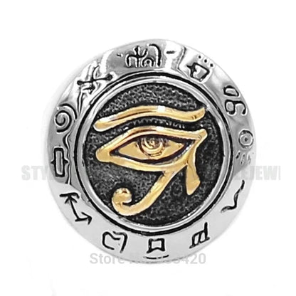 Egyptian Amulet Ring Stainless Steel WEM Support (www.WEM.support)