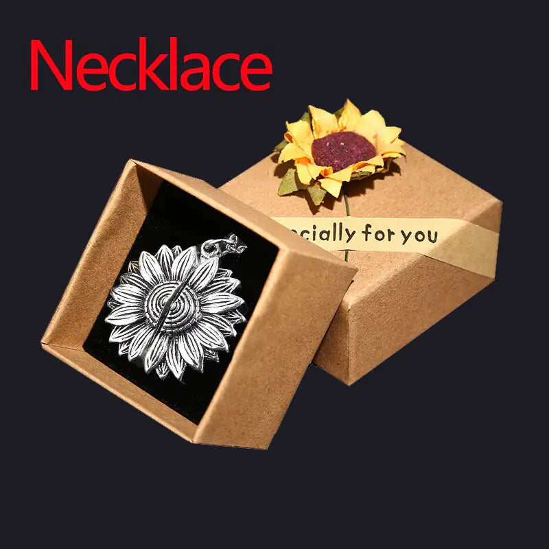 Sunflower Necklace And Hidden Message Necklace WEM Support (www.WEM.support)