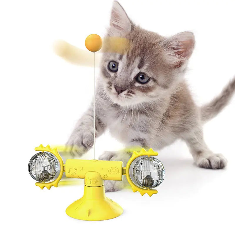 Brinquedo Giratório de Vento para Gatos