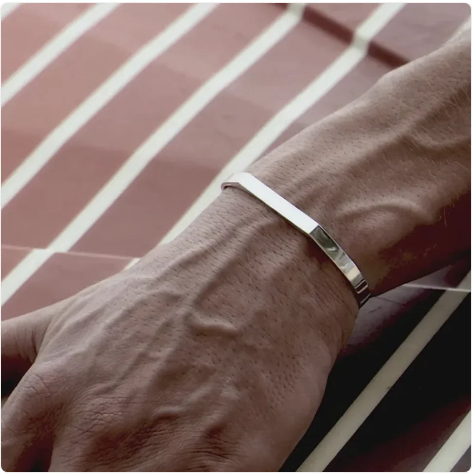 Men's Minimalist Geometric Stainless Steel Bracelet WEM Support (www.WEM.support)
