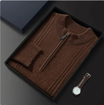 Men's Classic Knit Half-Zip Sweater WEM Support (www.WEM.support)