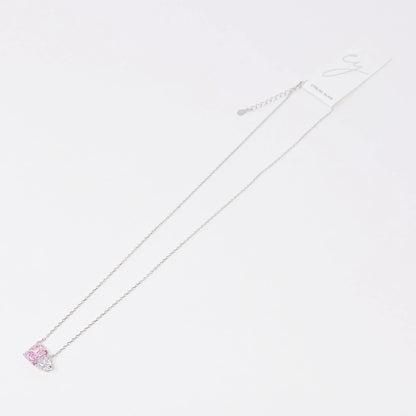 Double Stone Pendant Sterling Silver Necklace WEM Support (www.WEM.support)