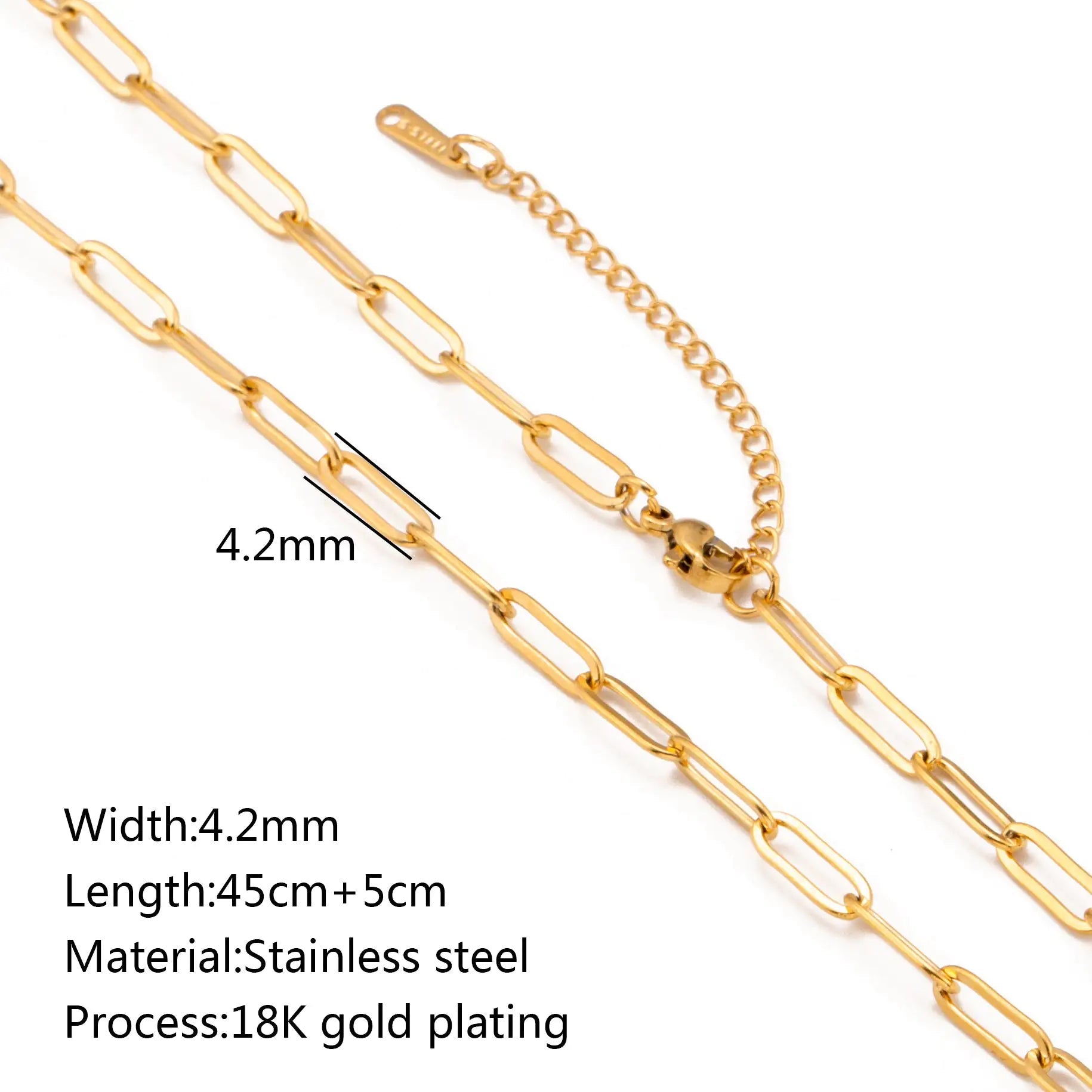 Stainless Steel Vacuum Vapor Plating 18K Gold Color Protection Lip Chain Accessories WEM Support (www.WEM.support)