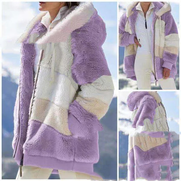 Vibrant Multicolor Patchwork Hooded Crop Jacket WEM Support (www.WEM.support)