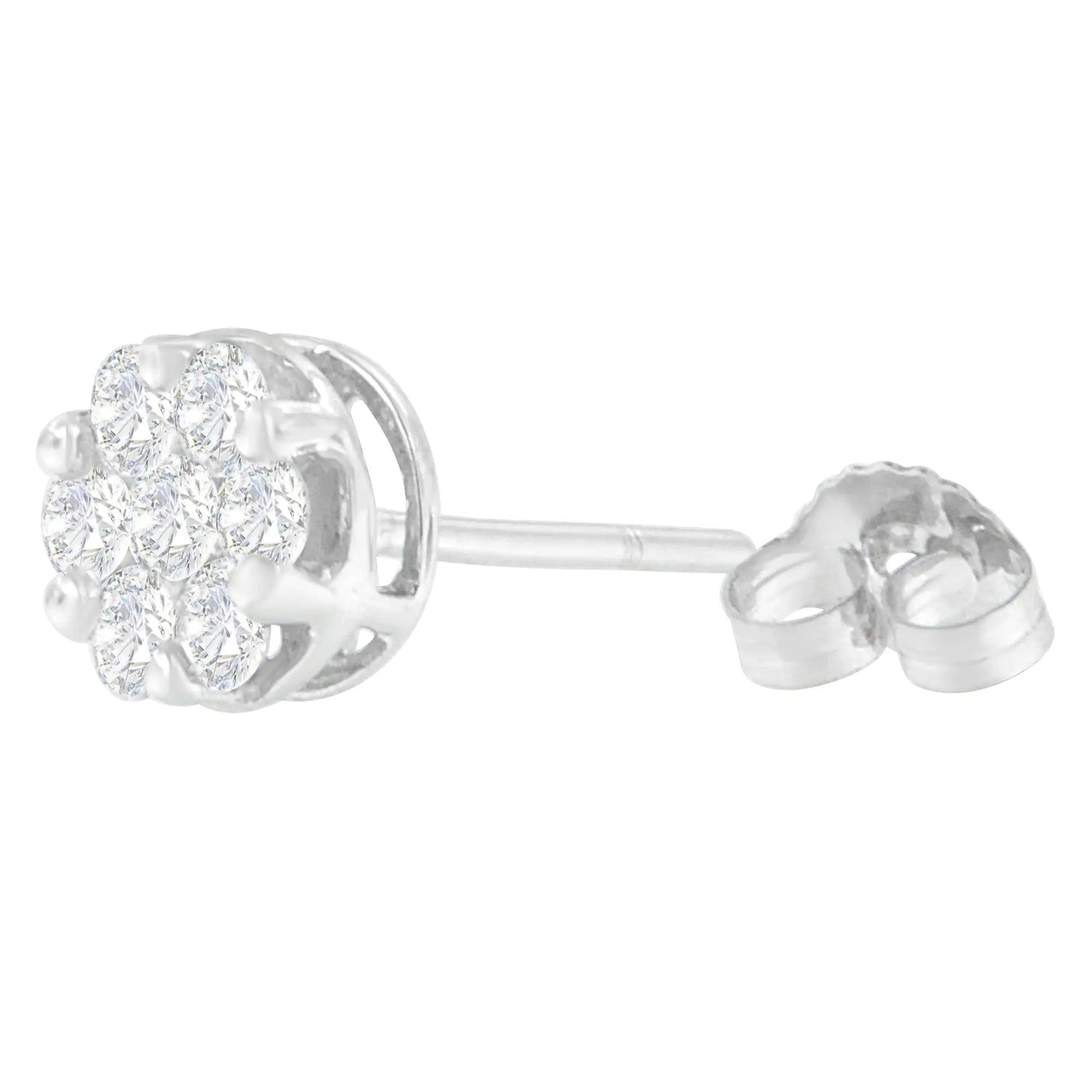 14K White Gold 1 1/4 cttw Round Cut Diamond Earrings (H-I, SI2-I1) WEM Support (www.WEM.support)