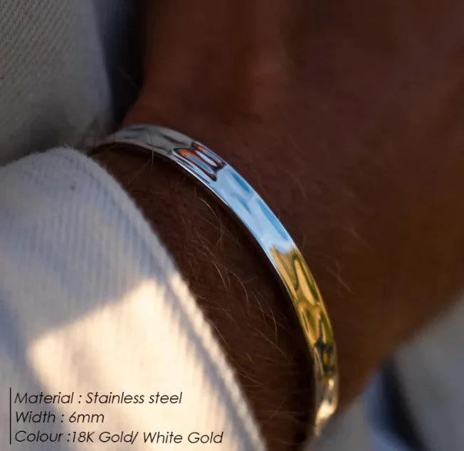 Men's Stainless Steel Open Bracelet HejK.com