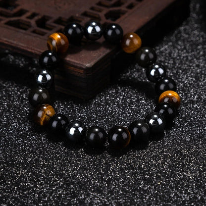 Hematite Black Obsidian Stretch Bracelets WEM Support (www.WEM.support)