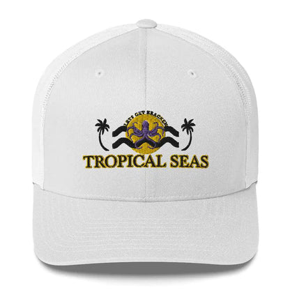 Tropical Lets Get Kraken Trucker Hat WEM Support (www.WEM.support)