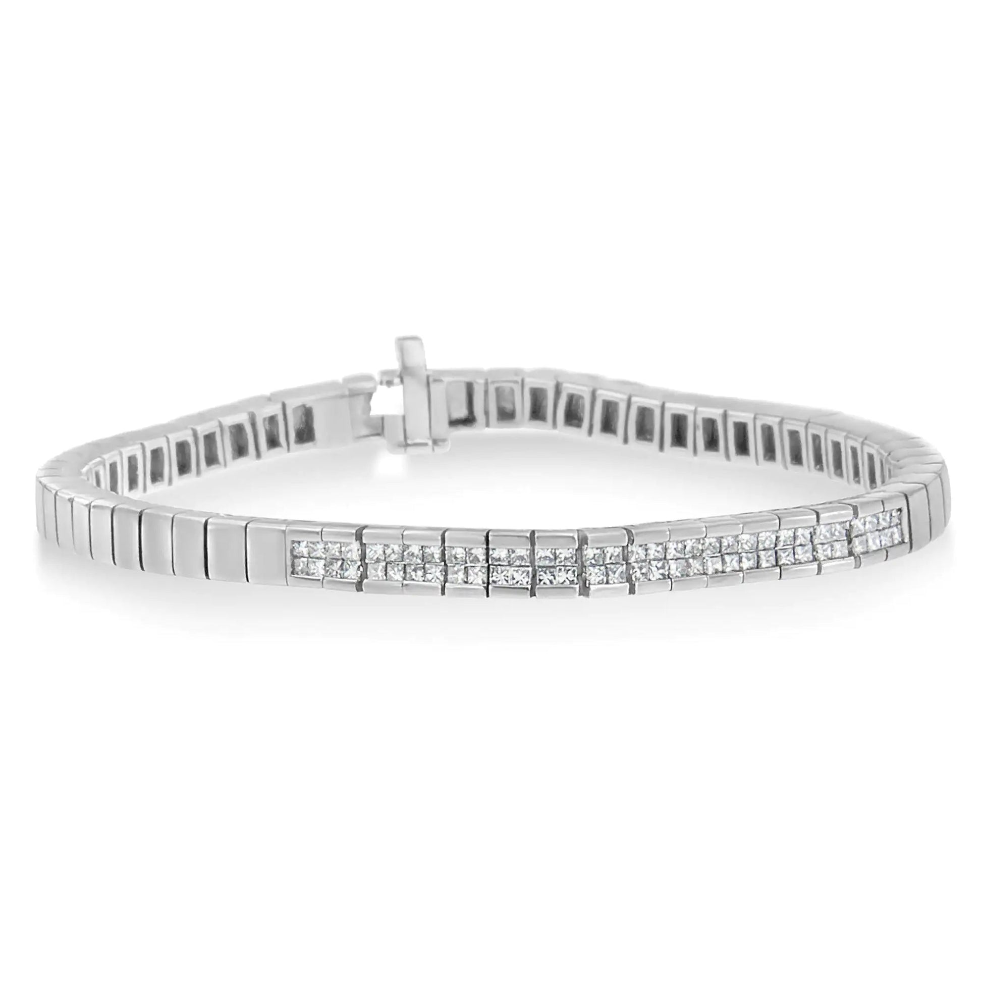 14K White Gold Princess Cut Diamond Bracelet (1.00 cttw, H-I Color, SI1-SI2 Clarity) WEM Support (www.WEM.support)