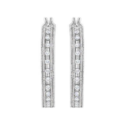 .925 Sterling Silver 1/2 cttw Lab Grown Diamond Hoop Earring (F-G Color, VS2-SI1 Clarity) WEM Support (www.WEM.support)