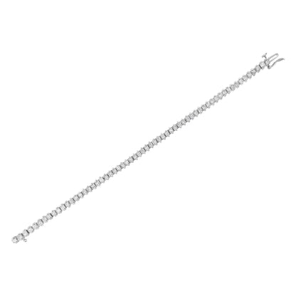 14K White Gold 5.0 Cttw Clarity Enhanced 2 Prong Set Princess-Cut Diamond Tennis Bracelet (H-I Color, I1-I2 Clarity) WEM Support (www.WEM.support)