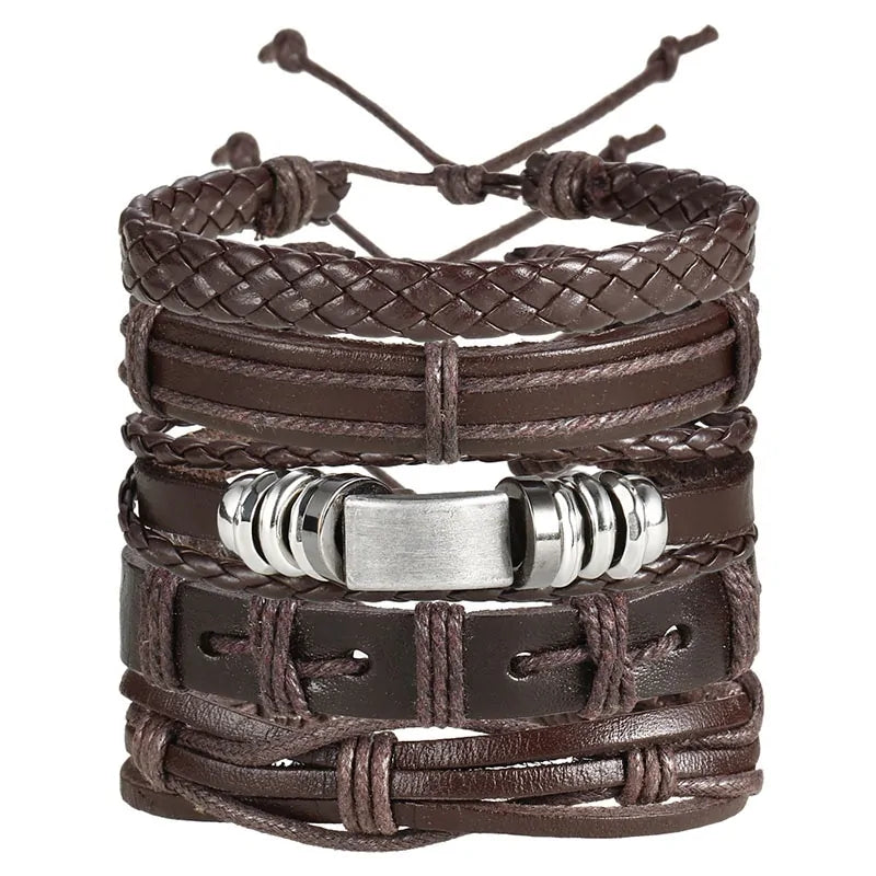 Multilayer Leather Bracelet WEM Support (www.WEM.support)