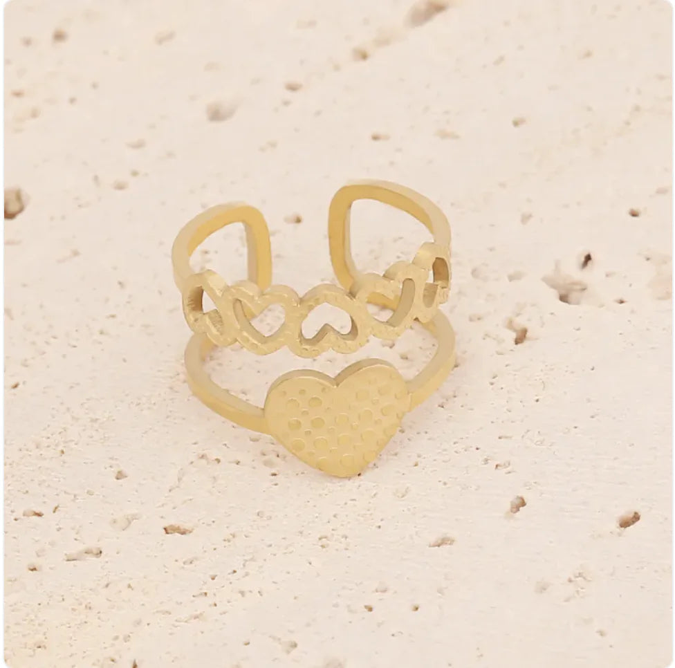 Women's Star & Moon Stainless Steel Ring WEM Support (www.WEM.support)