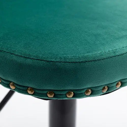Swivel Velvet Barstools Adjusatble Seat Height From 25-33 Inch Green,Set Of 2 WEM Support (www.WEM.support)
