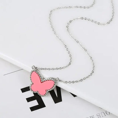 Butterfly Silver-Plated Pendant Necklace WEM Support (www.WEM.support)