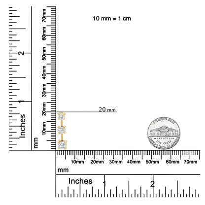 14K Gold Round Diamond Three-Stone Drop Pendant 18" Necklace - (H-I Color, SI1-SI2 Clarity) WEM Support (www.WEM.support)