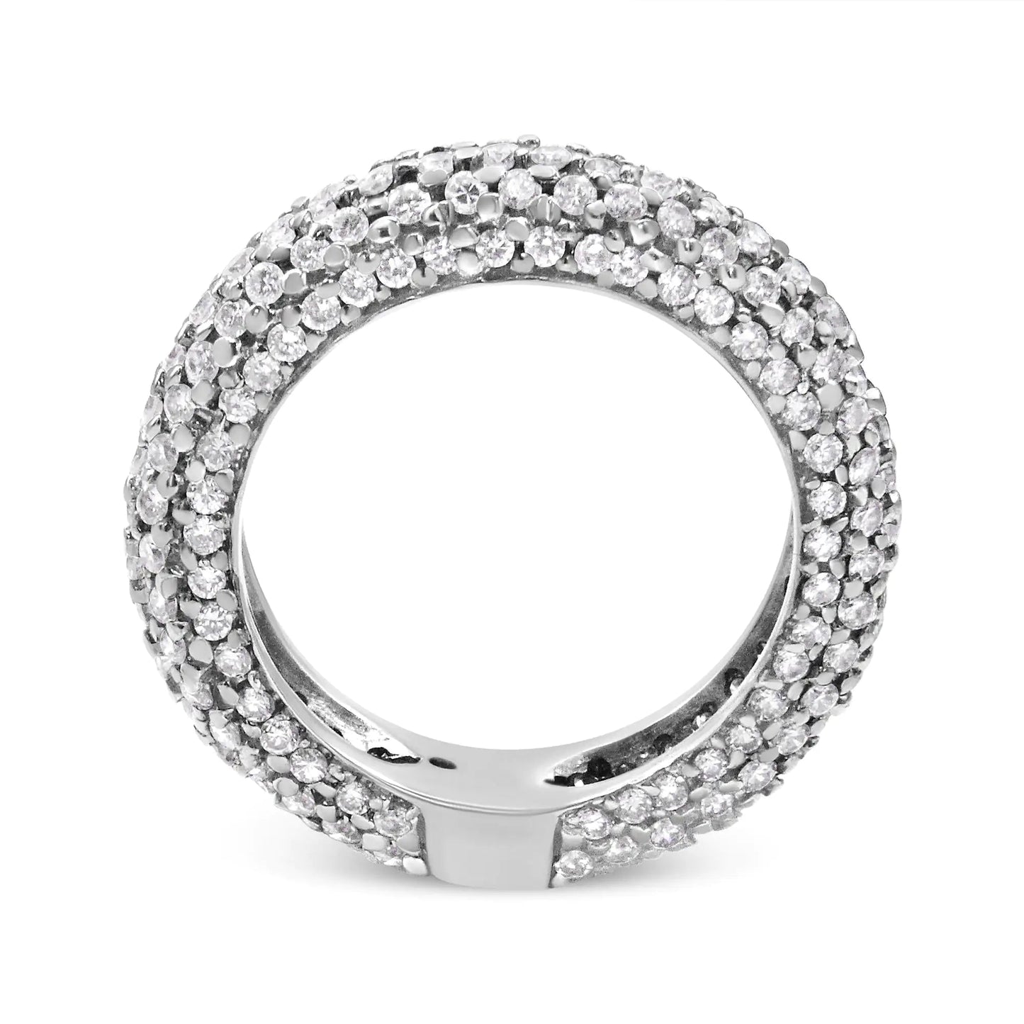 14K White Gold 2 1/2 Cttw Round-Cut Diamond Cluster Band Ring (H-I Color, SI1-SI2 Clarity) WEM Support (www.WEM.support)