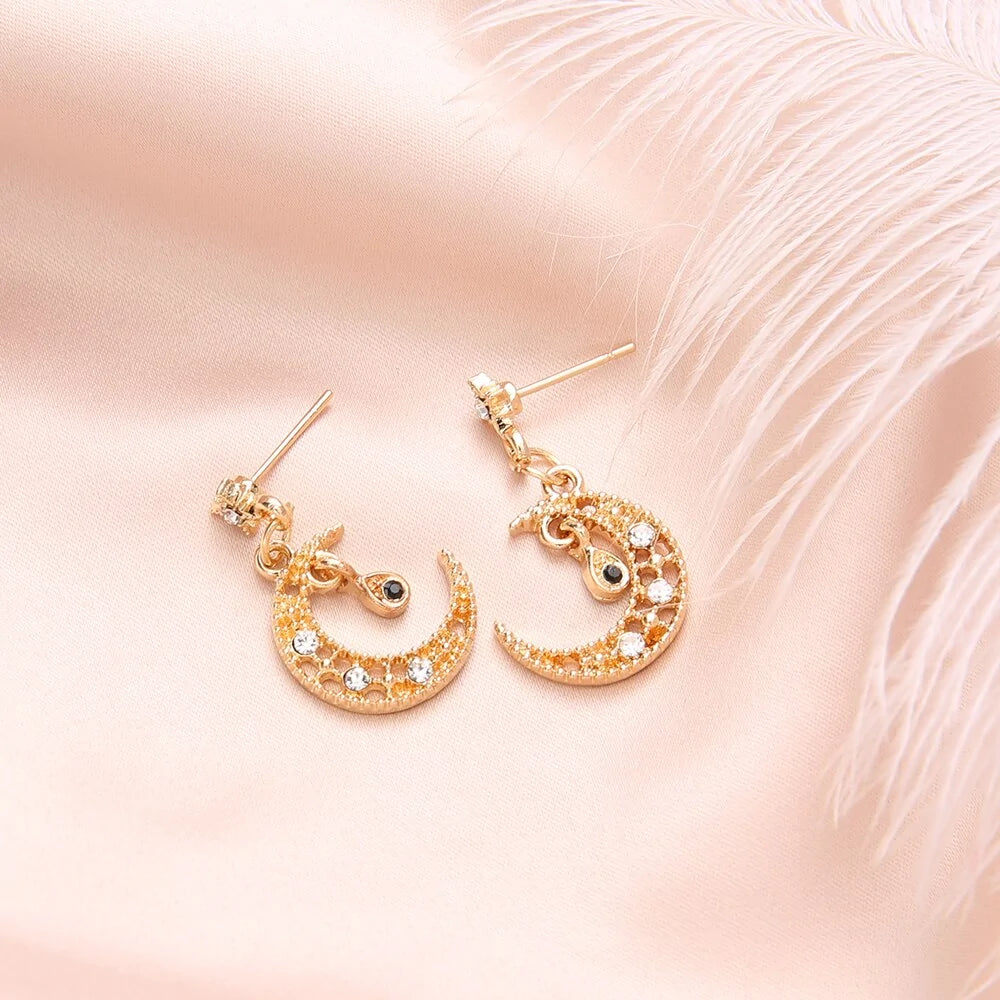 Crystal Moon Star Earrings WEM Support (www.WEM.support)